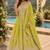 Yellow chinon semi stitched suit with embroidery & codding work