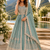 Blue chinon semi stitched suit with embroidery & codding work
