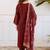 Women Ethnic Motifs Printed Thread Work Kurta with Trousers & With Dupatta