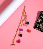Multicolored handmade pompom hairclip