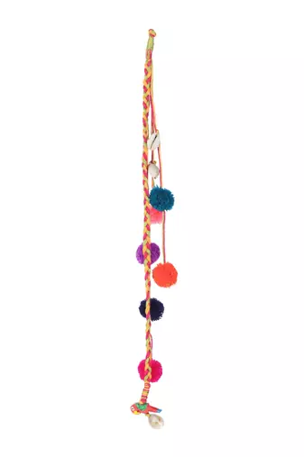 Multicolored handmade pompom hairclip