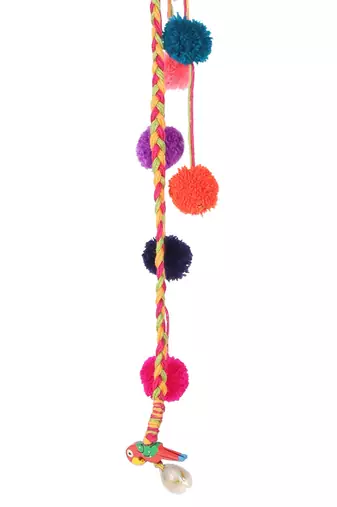 Multicolored handmade pompom hairclip