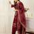 Ethnic Motifs Embroidered Round Neck Thread Work Kurta With Trousers & Dupatta