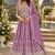 Lavender chinon semi stitched suit with embroidery & codding work