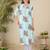 Floral Screen Printed V-Neck Cotton Straight Kurta With Trousers