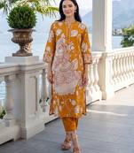 Women Ethnic Motifs Printed Cotton Kurta with Trousers