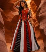 Multicolor Pure Cotton Handwork Navratri Kediyu Lehenga Set