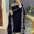 Navy Blue Color Embroidery And Sequence Work Velvet Salwar Suit