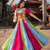 Multicolor Designer Navratri Lehenga Choli with Kutchhi Mirror Work Koti