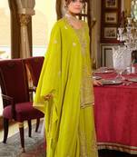 Women Ethnic Motifs Embroidered Mirror Work Kurta with Palazzos & With Dupatta