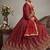 Maroon embroidered silk blend  anarkali suit with dupatta set