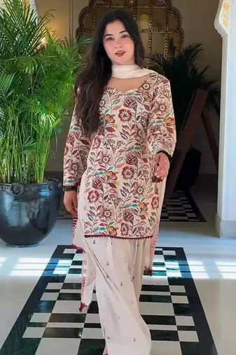 Multi Color Printed Work Cotton Salwar Suit