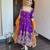 Purple fandy silk party wear embroidery sharara suit set