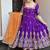 Purple fandy silk party wear embroidery sharara suit set