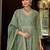 Women Floral Embroidered Empire Mirror Work Kurta with Trousers & With Dupatta