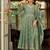 Women Floral Embroidered Empire Mirror Work Kurta with Trousers & With Dupatta