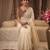 Cream embroidered rangoli silk saree with sequins work and stitched bangalori silk blouse