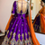 Purple fandy silk party wear embroidery sharara suit set
