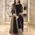 Black fuax blooming party wear embroidery  anarkali suit set