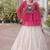 red chinon semi stitched suit with embroidery & sequence work