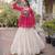 red chinon semi stitched suit with embroidery & sequence work