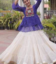 white chinon Lehenga and top with embroidery & Sequin work