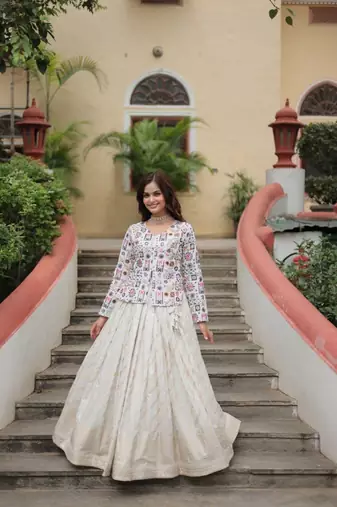 black chinon Lehenga and top with embroidery & Sequin work