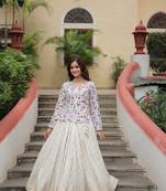 black chinon Lehenga and top with embroidery & Sequin work