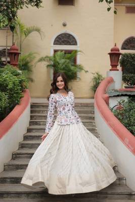 black chinon Lehenga and top with embroidery & Sequin work 3