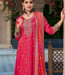 Ethnic Motifs Embroidered Sequinned Anarkali Kurta with Trouser & Dupatta