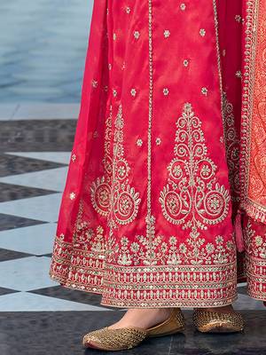 Ethnic Motifs Embroidered Sequinned Anarkali Kurta with Trouser & Dupatta 7