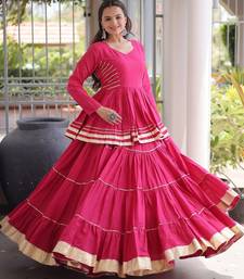 Rani Cotton Readymade Navratri Lehenga Choli with Gota-Patti & Lace Work