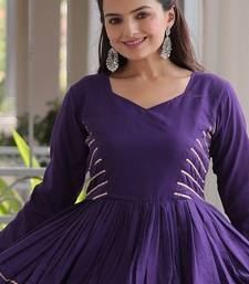 Violet Cotton Readymade Navratri Lehenga Choli with Gota-Patti & Lace Work