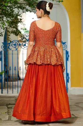 purple chinon semi stitched suit with embroidery & sequence work