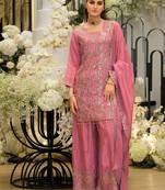 Women Ethnic Motifs Embroidered Beads and Stones Kurta with Palazzos & With Dupatta