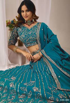 Faux Georgette Lehenga Choli with Embroidered & Sequin Work 2