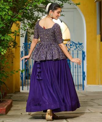 red chinon Lehenga and top with embroidery & Sequin work 4