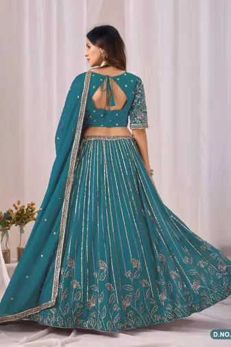 Faux Georgette Lehenga Choli with Embroidered & Sequin Work
