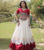 purple georgette Lehenga and top with embroidery & Sequin work