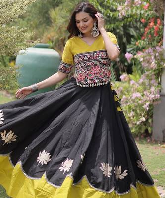 emerald georgette Lehenga and top with embroidery & Sequin work 1