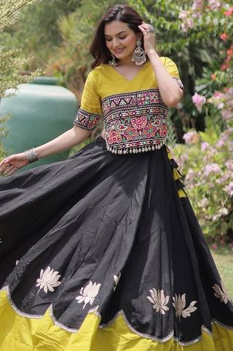 emerald georgette Lehenga and top with embroidery & Sequin work
