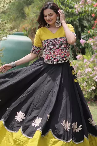 emerald georgette Lehenga and top with embroidery & Sequin work