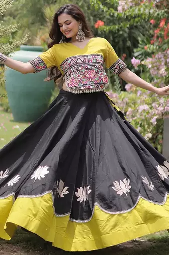 emerald georgette Lehenga and top with embroidery & Sequin work