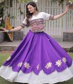 red georgette Lehenga and top with embroidery & Sequin work
