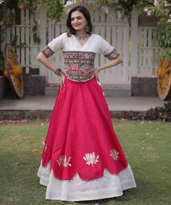 lavender chinon Lehenga and top with embroidery & Sequin work 1