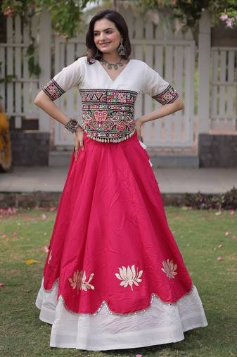lavender chinon Lehenga and top with embroidery & Sequin work