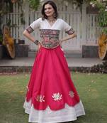 lavender chinon Lehenga and top with embroidery & Sequin work