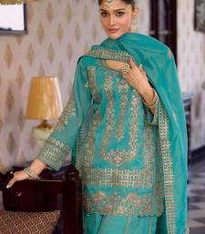 Women Ethnic Motifs Embroidered Sequinned Kurta with Palazzos & With Dupatta