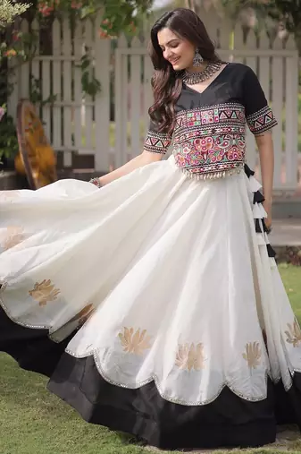 pink chinon Lehenga and top with embroidery & Sequin work