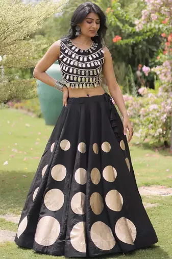teal blue silk blend  semi stitched suit with embroidery & sequence work